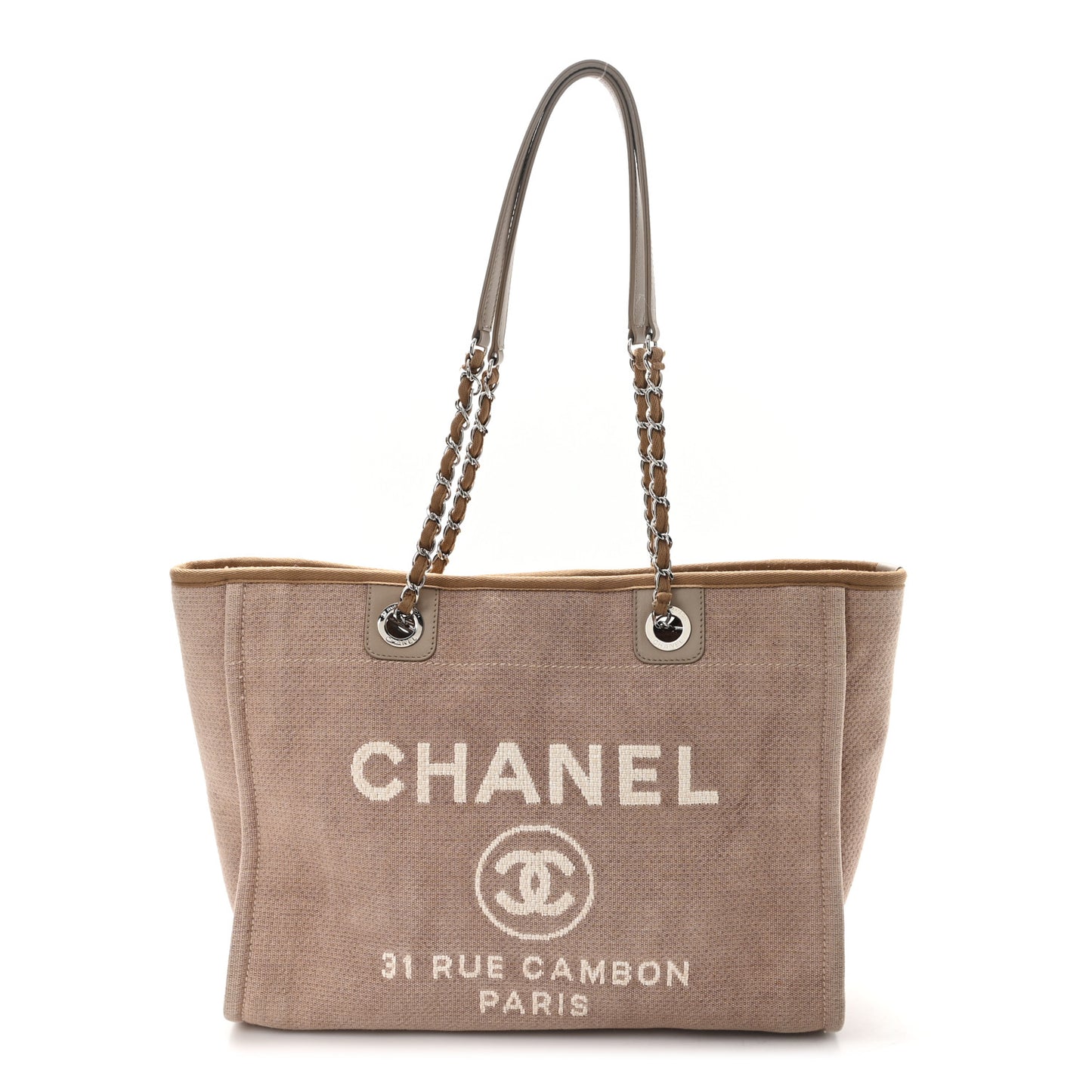 Mixed Fibers Small Deauville Tote Beige