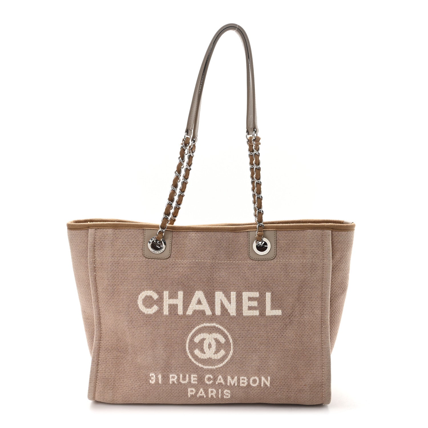 Chanel Mixed Fibers Small Deauville Tote Beige 1 of 12