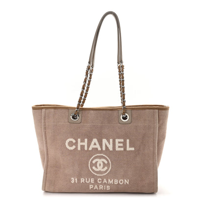 Chanel Mixed Fibers Small Deauville Tote Beige 1 of 12