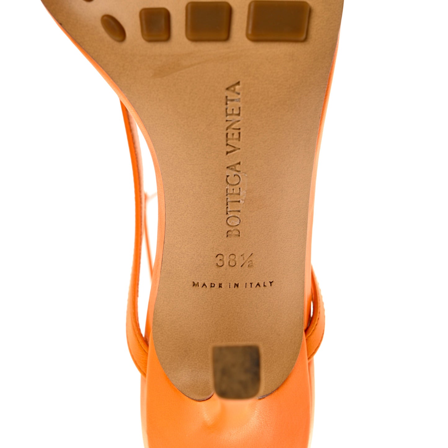 Lambskin Stretch Multi Strap 90mm Sandals 38.5 Tangerine