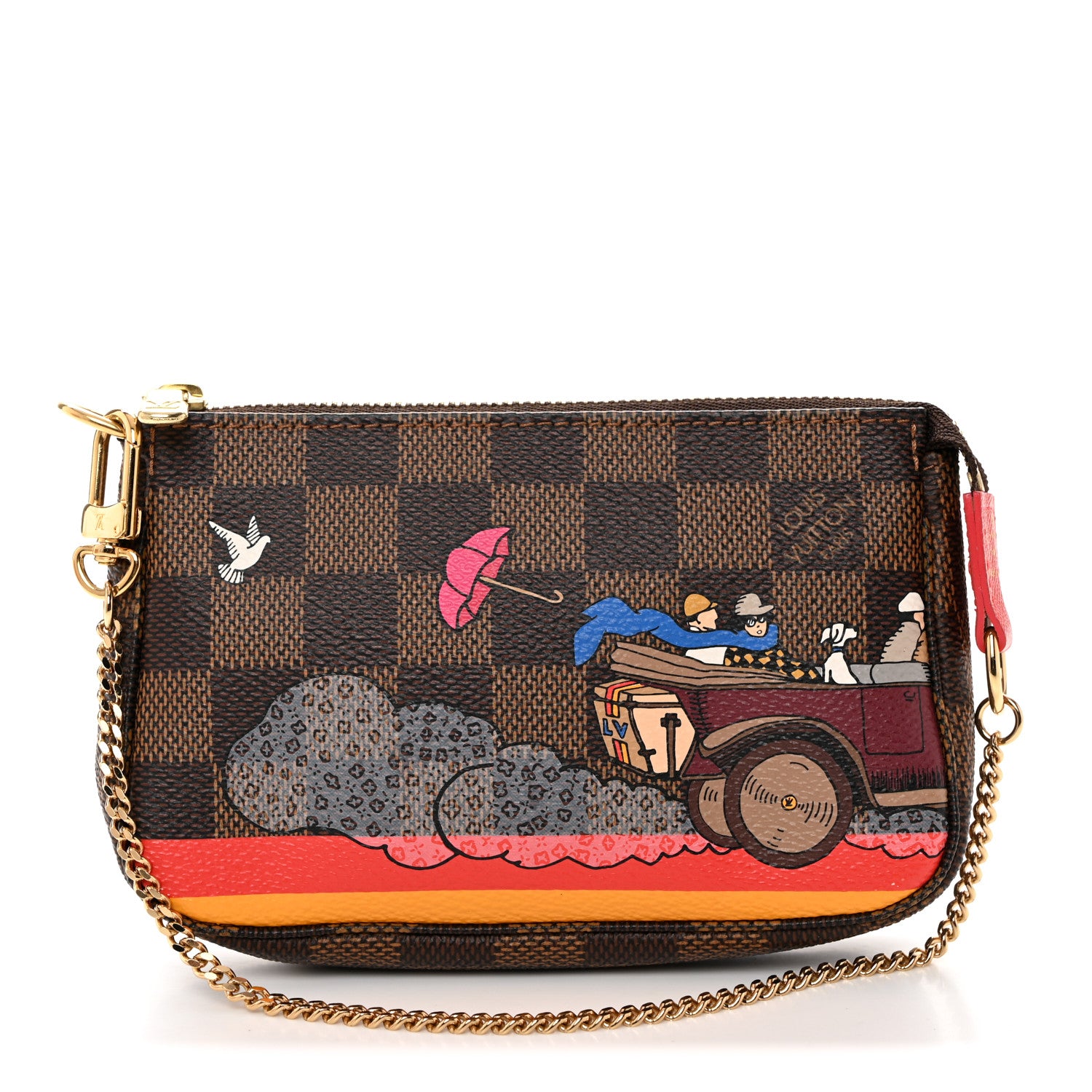 Louis Vuitton Damier Ebene 2015 Christmas Animation Mini Pochette Accessories 1 of 9