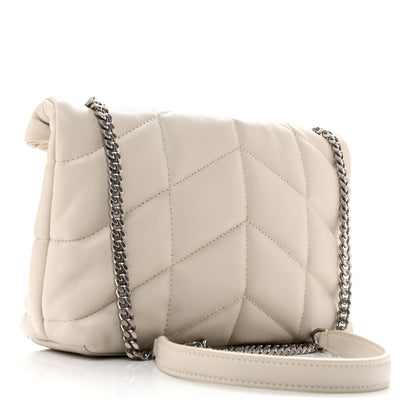 Saint Laurent Lambskin Quilted Toy Loulou Puffer Monogram Chain Satchel Crema Soft 5 of 21