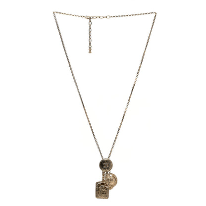 Chanel Crystal CC Medallion Charms Necklace Gold 3 of 6