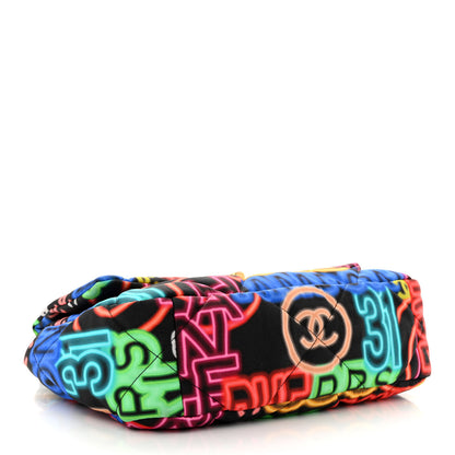 Chanel Fabric Printed Medium Chanel 19 Flap Black Multicolor 4 of 10