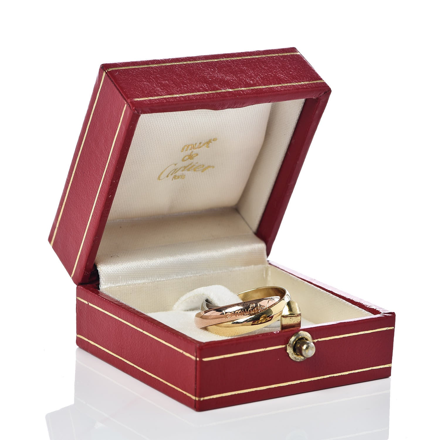 Cartier 18K Pink Yellow White Gold Classic Les Must De Trinity Ring 52 6 6 of 6
