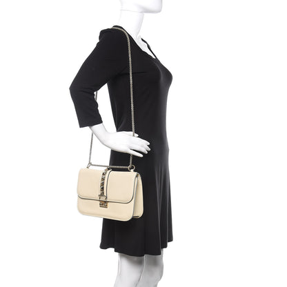 Valentino Garavani Vitello Medium Glam Lock Rockstud Flap Light Ivory 2 of 11
