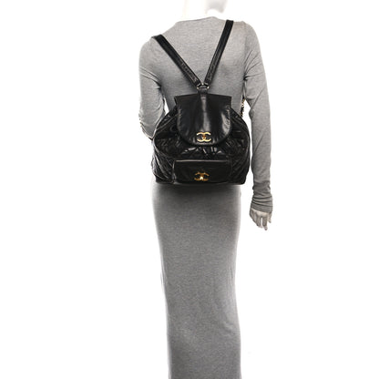 Chanel Lambskin Quilted Drawstring Backpack Brown 2 of 11