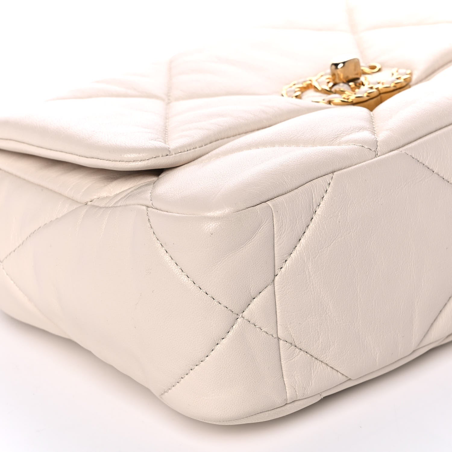 Chanel Lambskin Quilted Medium Chanel 19 Flap Light Beige 10 of 11