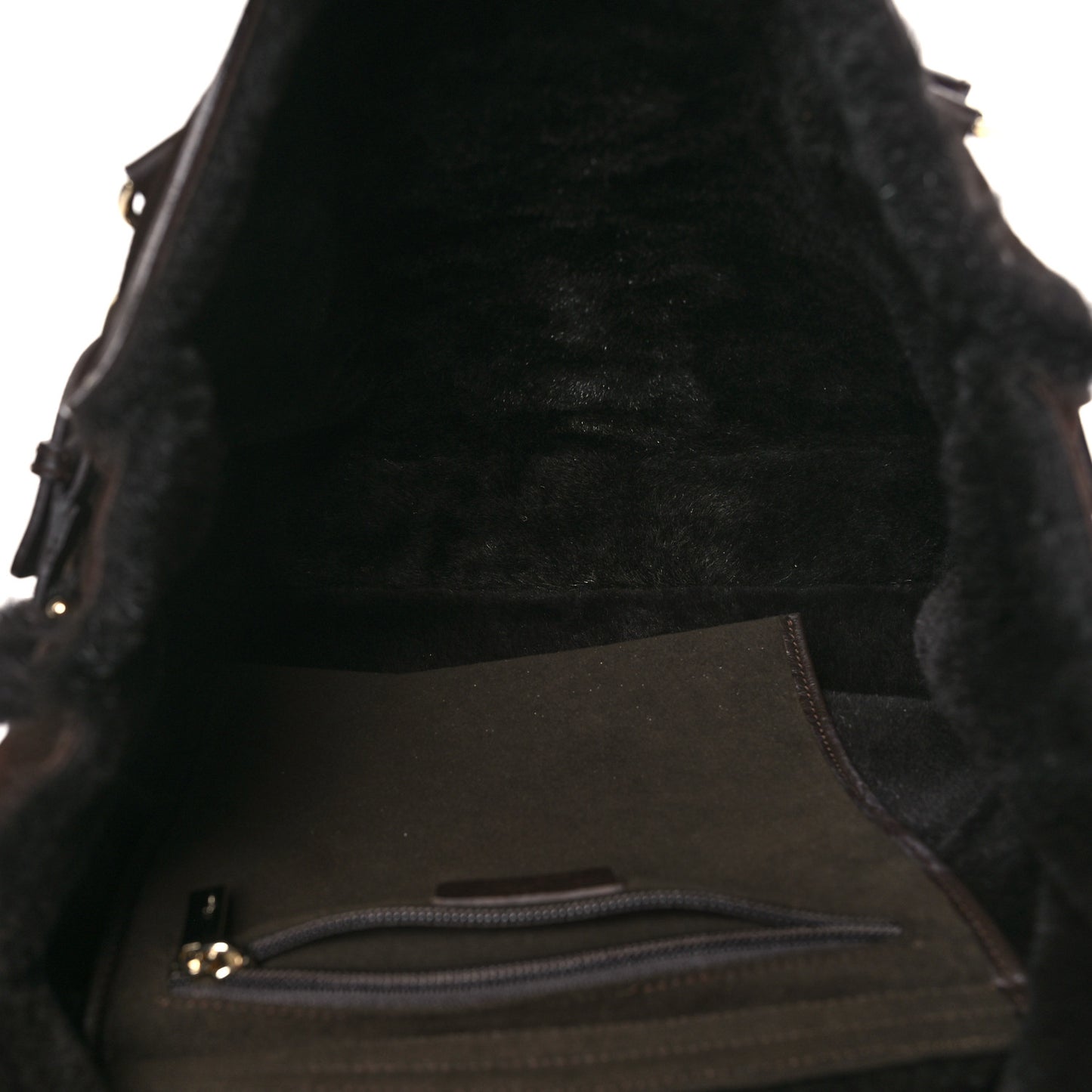 SALVATORE FERRAGAMO Suede Stitched Hobo Brown