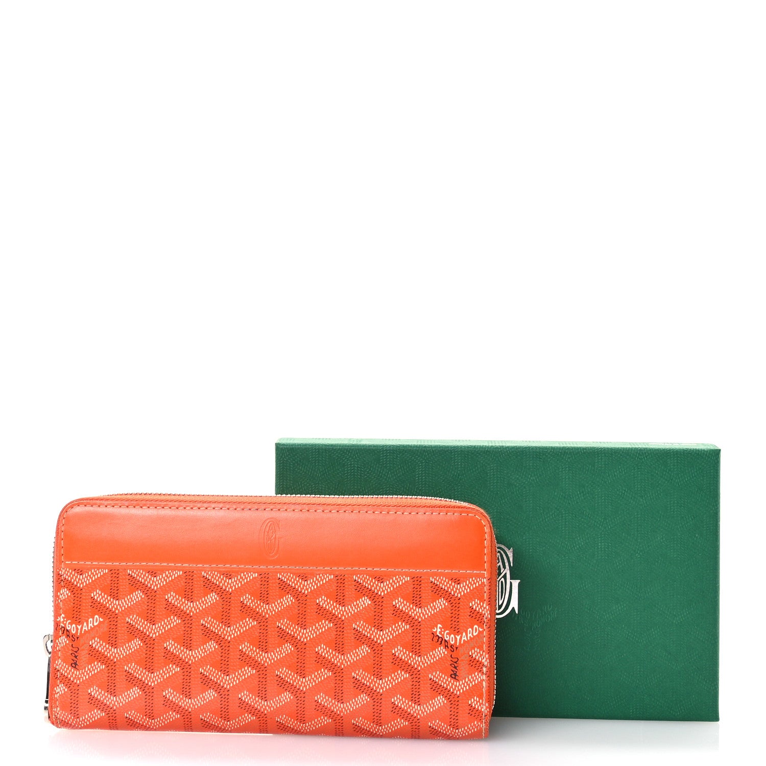Goyard Goyardine Matignon Zip Around GM Wallet Orange 8 of 10