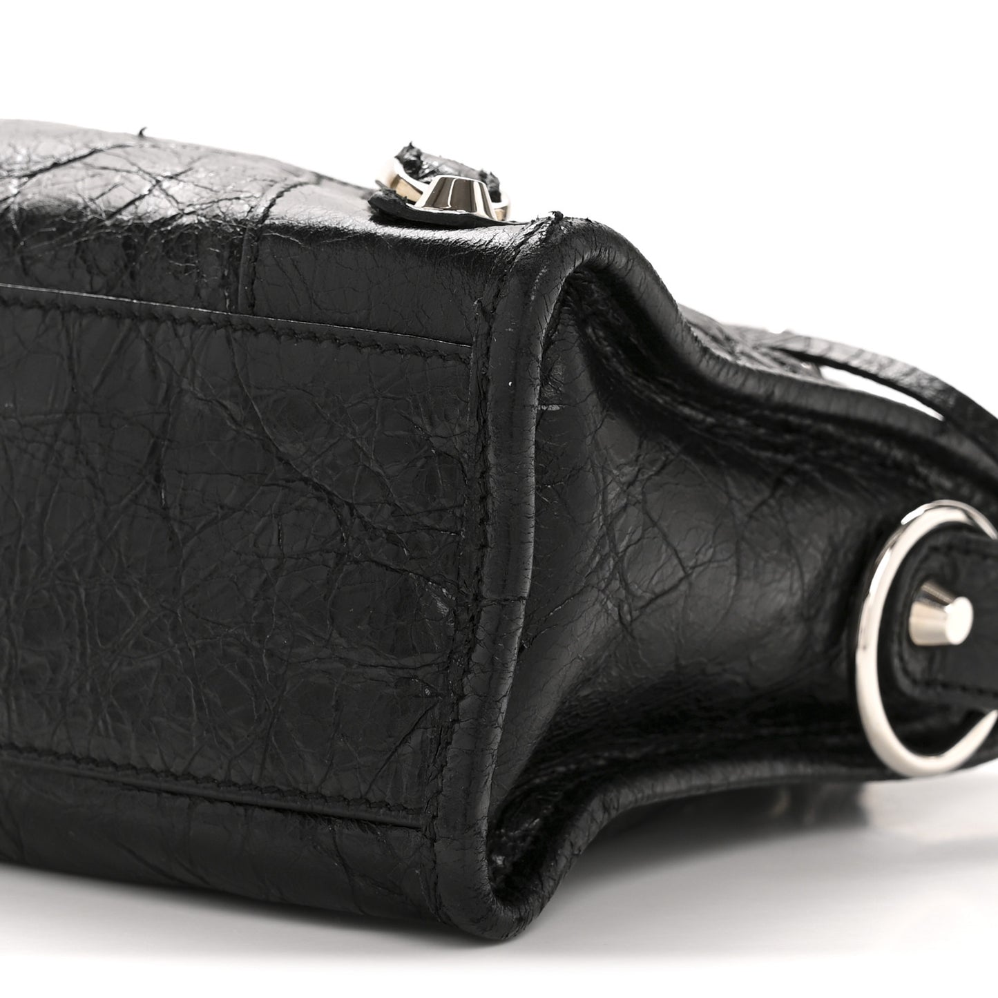 Agneau Classic Silver Hardware Mini City Black