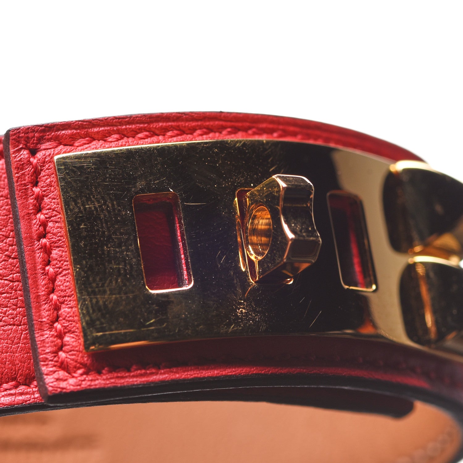 Hermes Swift Collier de Chien CDC 24 Bracelet T3 Rouge De Coeur 7 of 7
