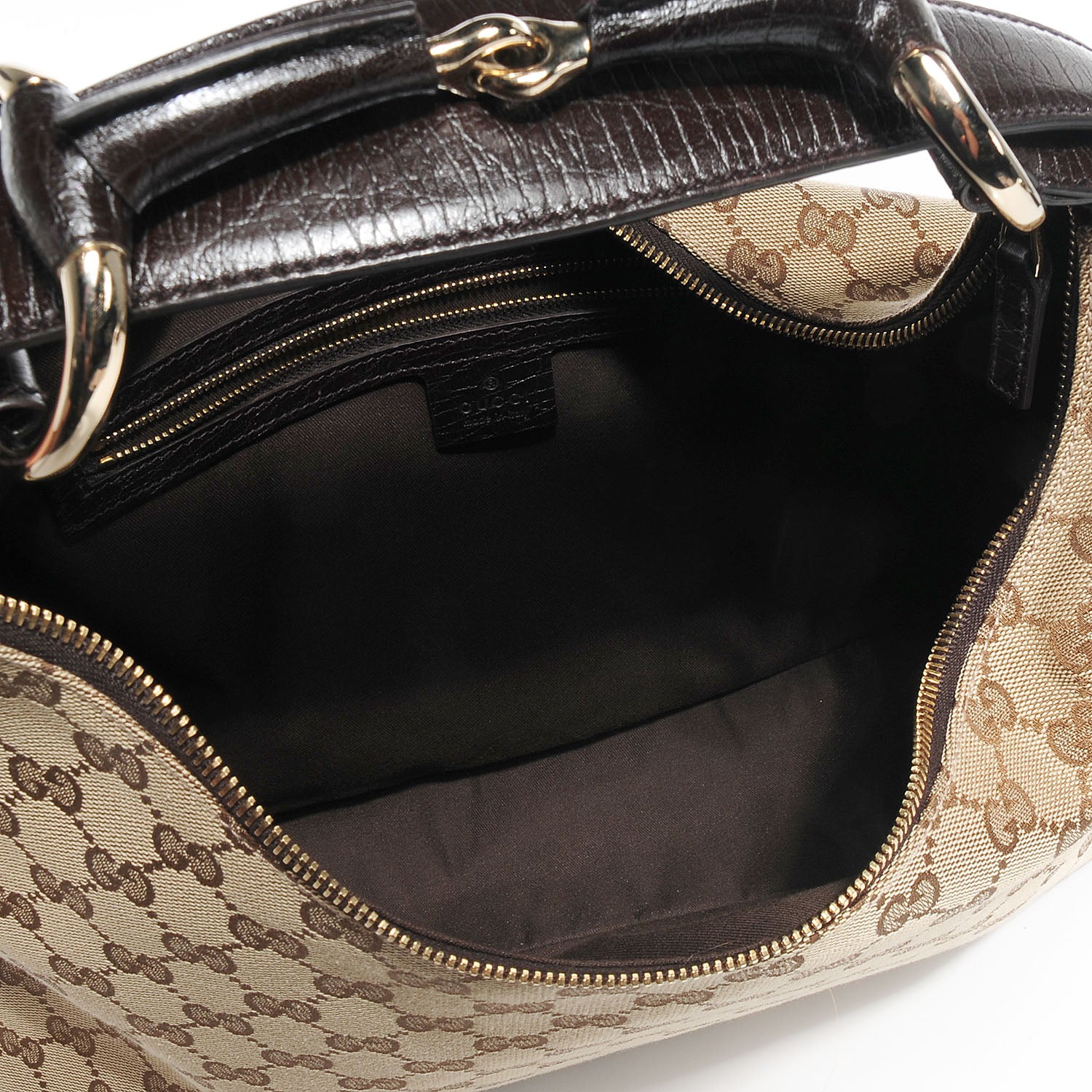 Gucci Monogram Medium Horsebit Chain Hobo Brown 5 of 7