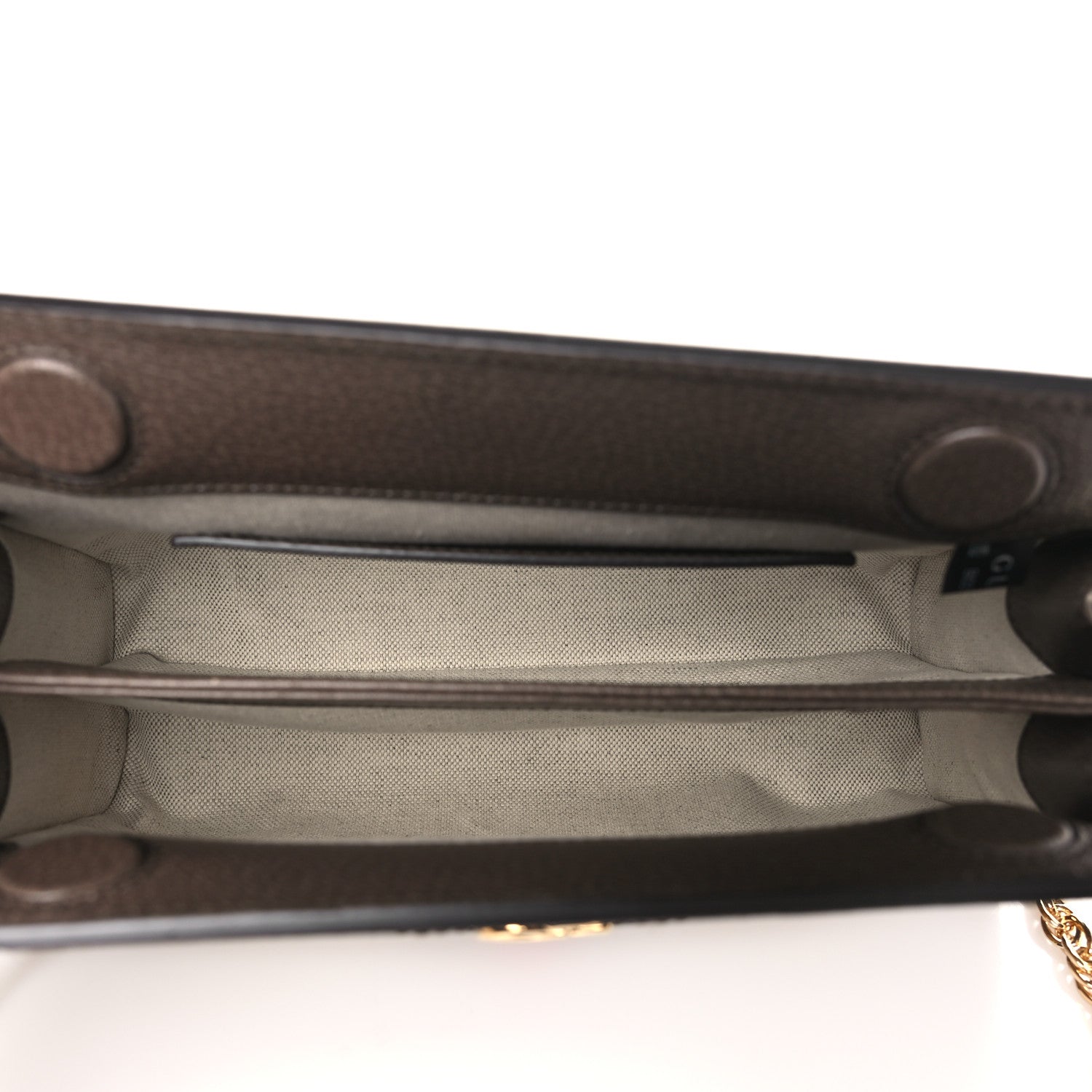 Gucci Monogram Jumbo GG Textured Dollar Calfskin Web Small Ophidia Chain Shoulder Bag Camel Ebony New Acero 5 of 10