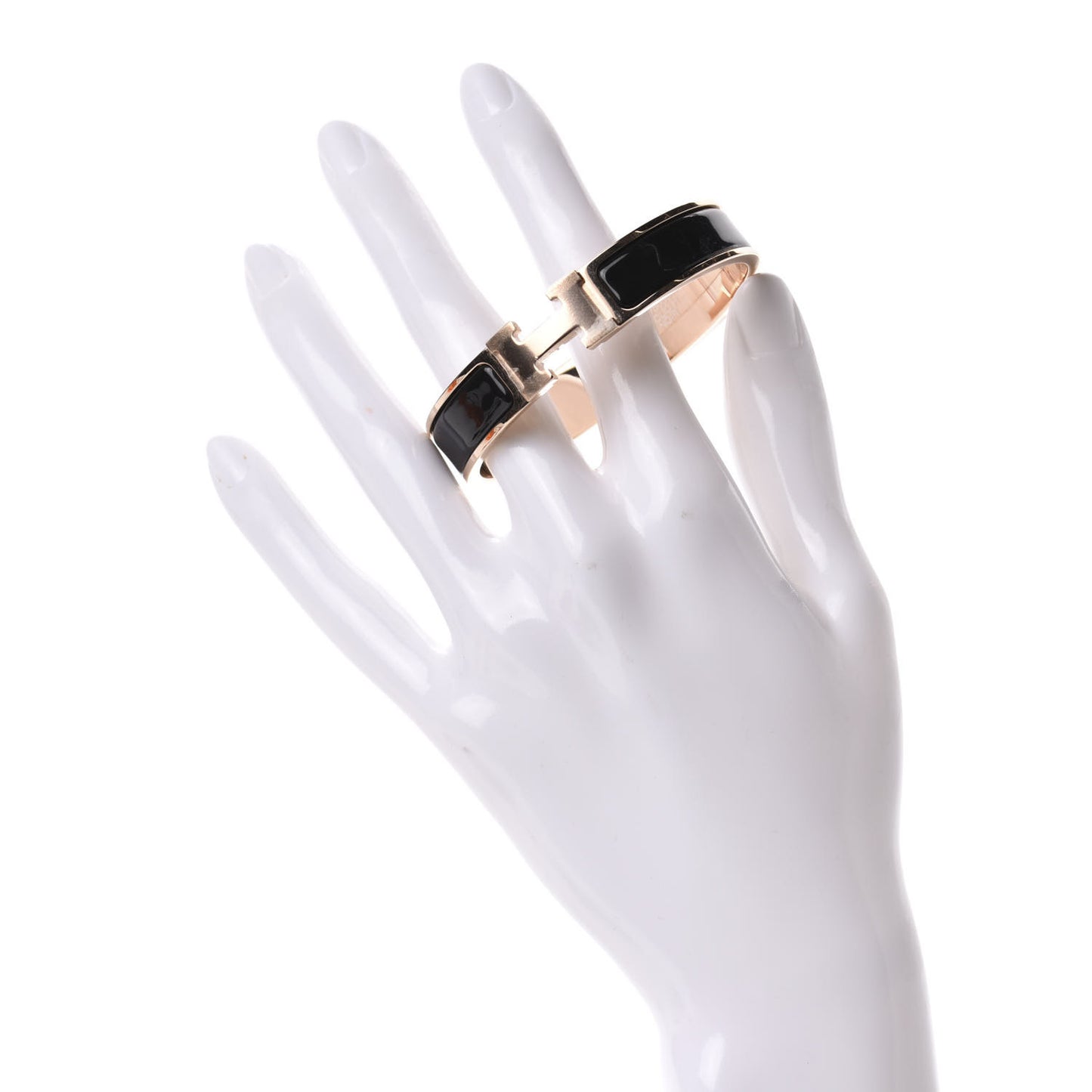 Enamel Narrow Clic Clac H Bracelet PM Black