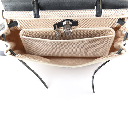Hermes Toile GM Vache Calfskin Herbag 30 PM Natural Black 5 of 10