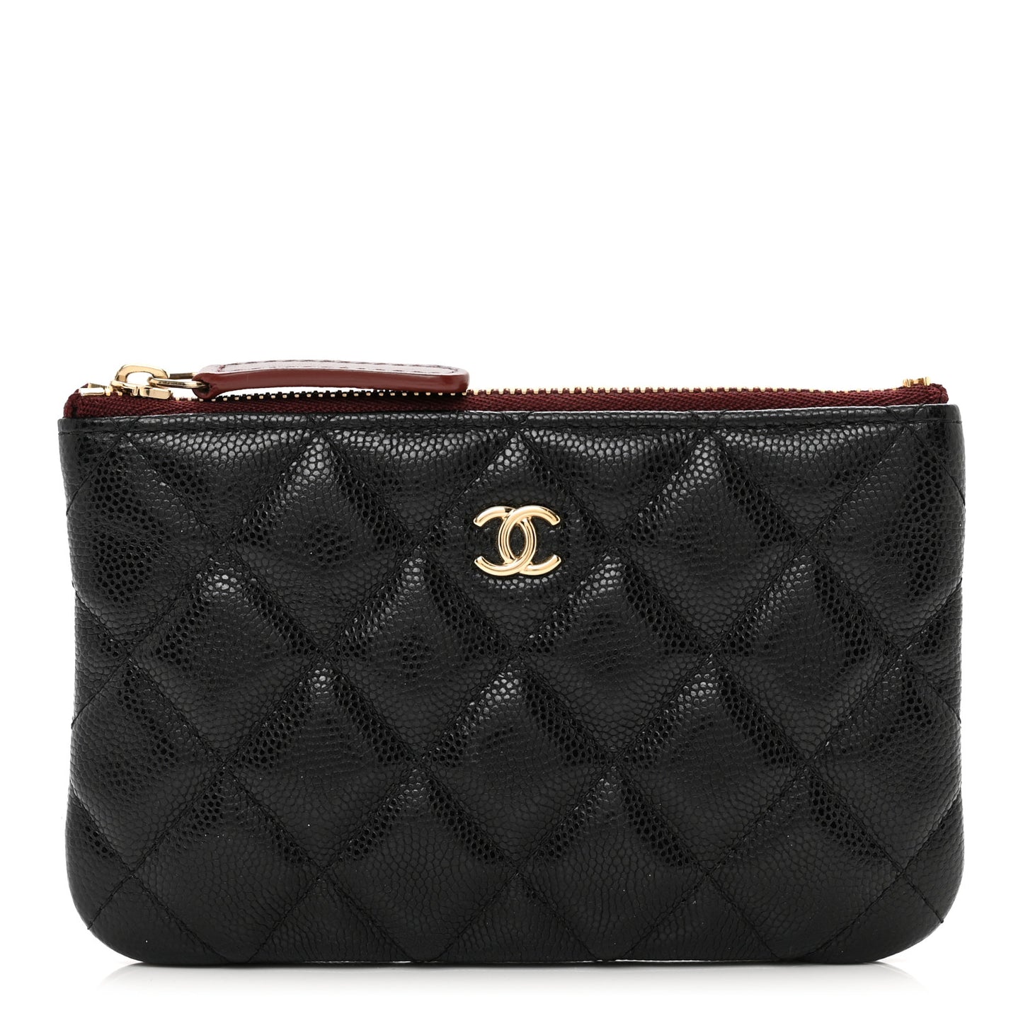 Caviar Quilted Small Cosmetic Case Black