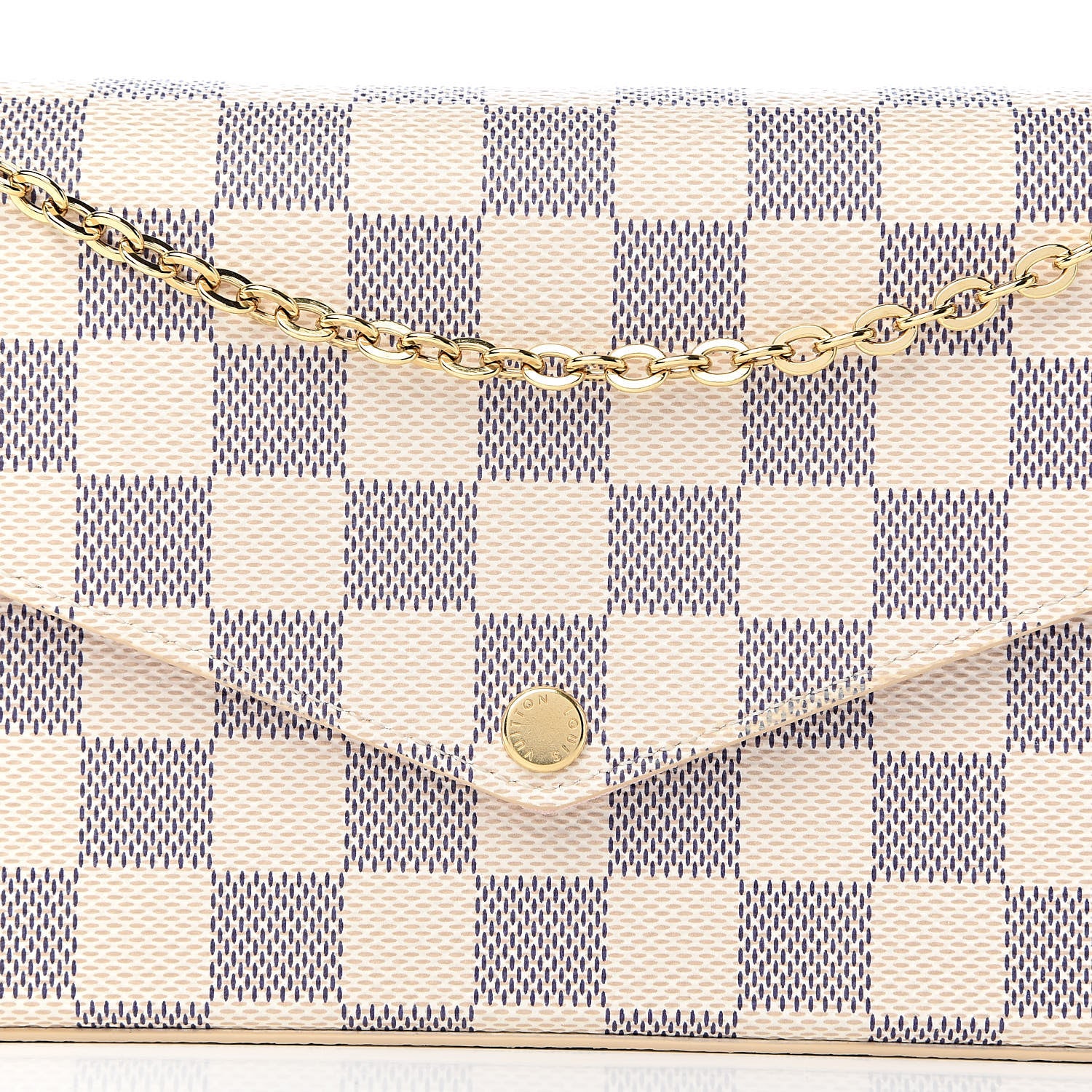 Louis Vuitton Damier Azur Pochette Felicie Chain Wallet Rose Ballerine 11 of 12