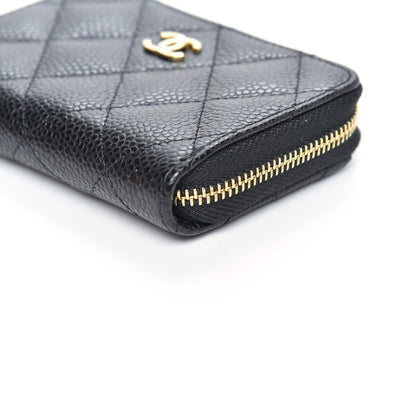 Chanel Caviar Quilted Zip Coin Purse Black 9 of 10