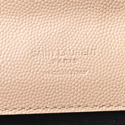 Saint Laurent Grain De Poudre Matelasse Chevron Monogram Envelope Clutch Dark Beige 6 of 9