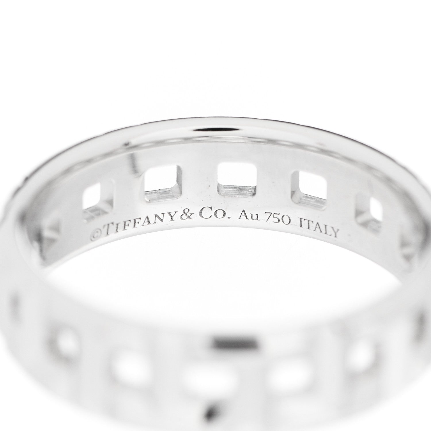 Tiffany 18K White Gold Wide T True Ring 53 6.5 4 of 5