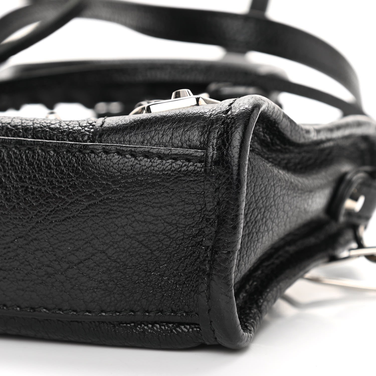 Balenciaga Chevre Silver Metallic Edge Hardware Nano City Black 10 of 10