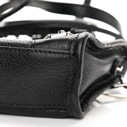 Balenciaga Chevre Silver Metallic Edge Hardware Nano City Black 10 of 10