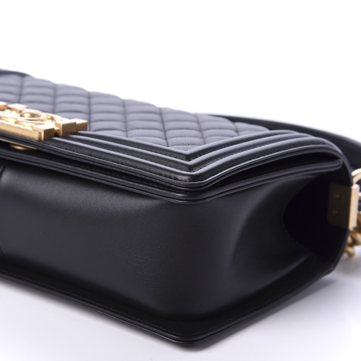 Chanel Calfskin Medium Boy Logo Top Handle Flap Black 6 of 11