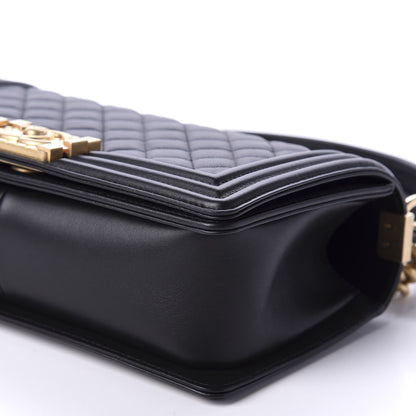 Chanel Calfskin Medium Boy Logo Top Handle Flap Black 6 of 11