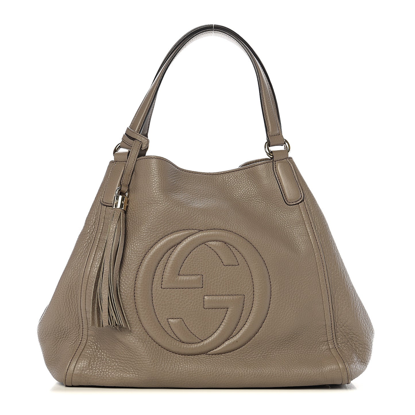 Pebbled Calfskin Medium Soho Shoulder Bag New Fango