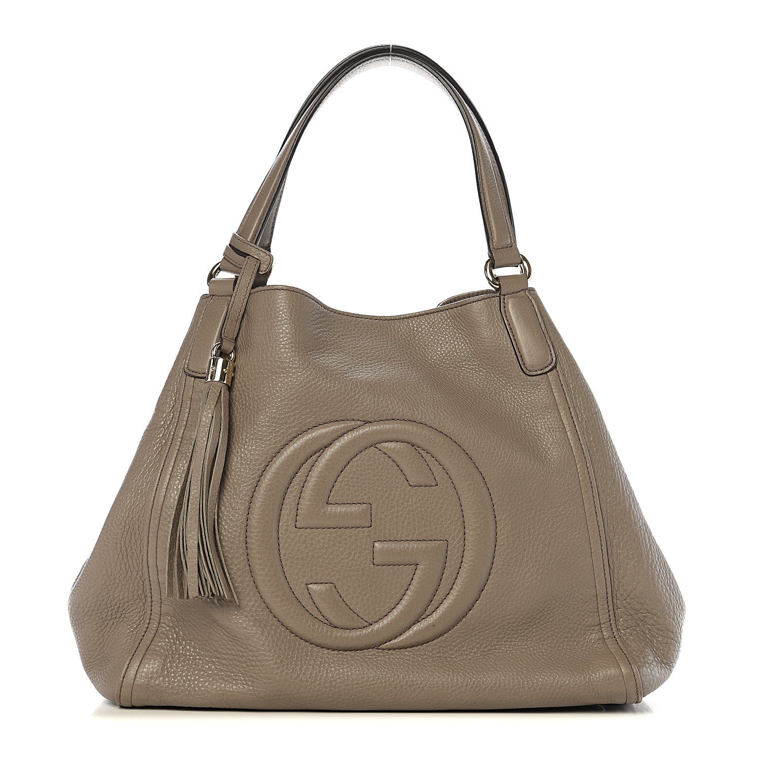 Gucci Pebbled Calfskin Medium Soho Shoulder Bag New Fango 1 of 9