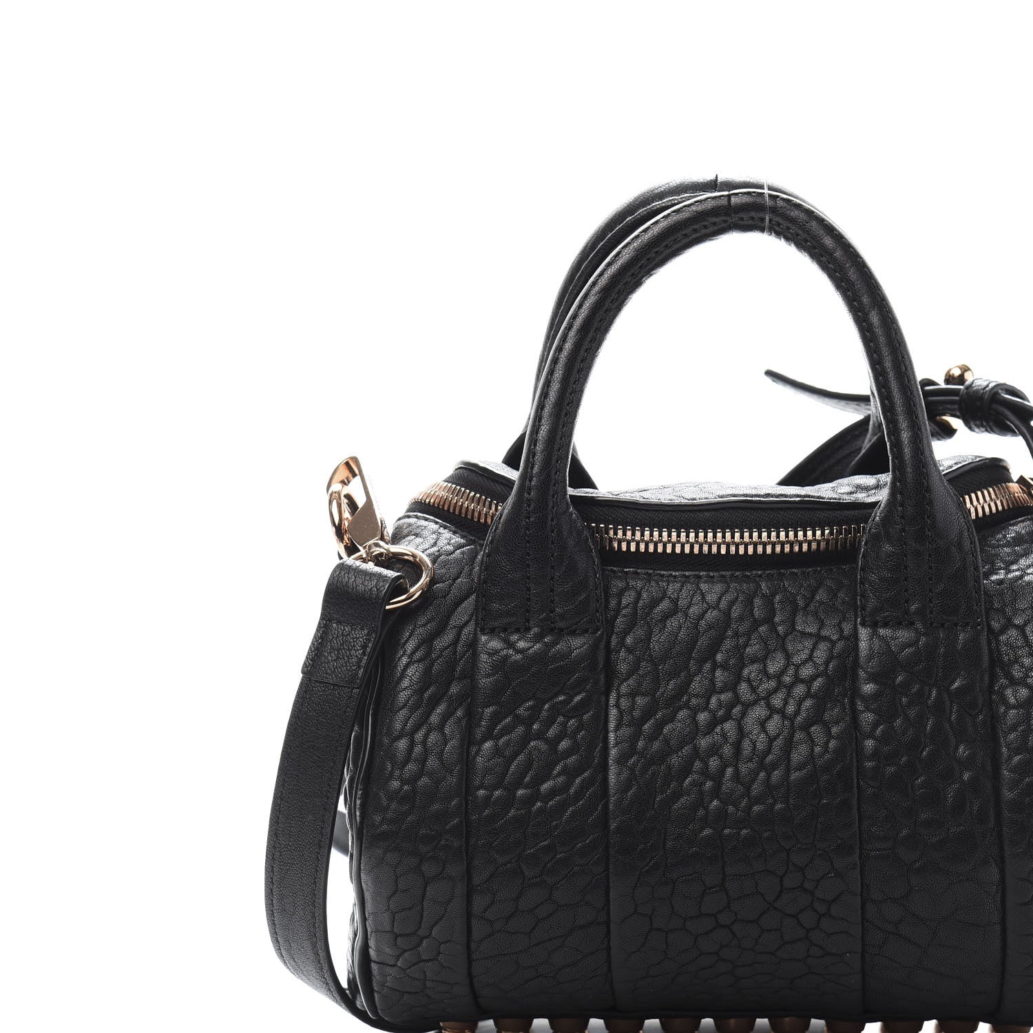 Alexander Wang Pebbled Lambskin Mini Rockie Black Rose Gold Hardware 9 of 9