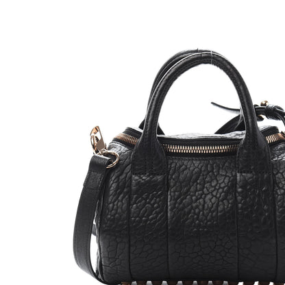 Alexander Wang Pebbled Lambskin Mini Rockie Black Rose Gold Hardware 9 of 9