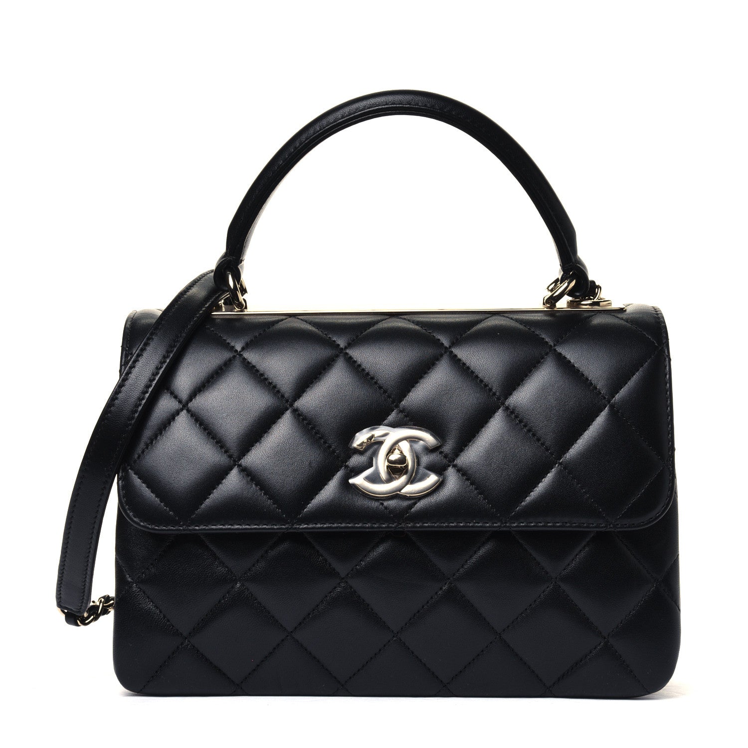 Chanel Lambskin Quilted Small Trendy CC Dual Handle Flap Bag Black 1 of 5