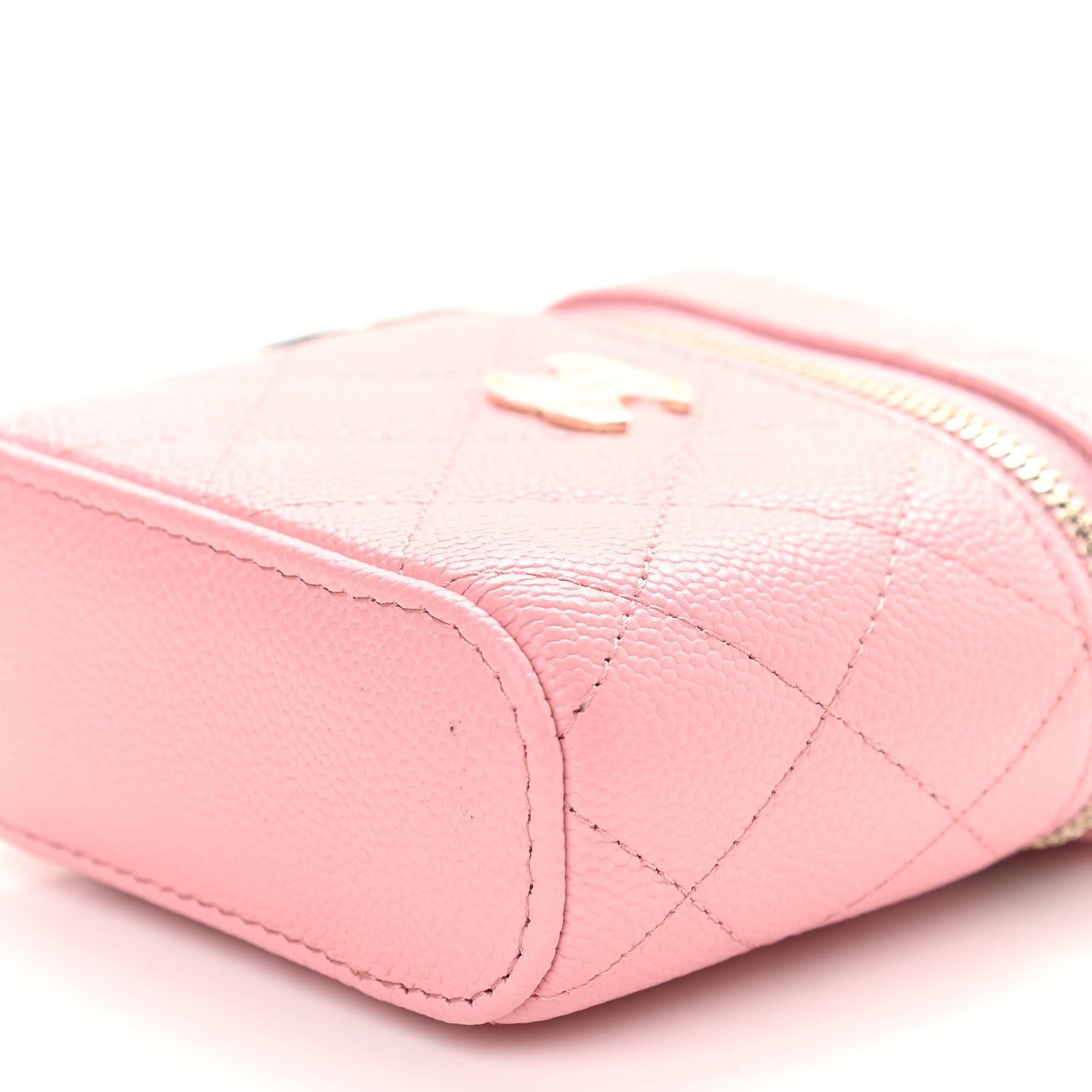 Chanel Caviar Quilted Small Handle With Care Vanity Case With Chain Pink 8 of 9