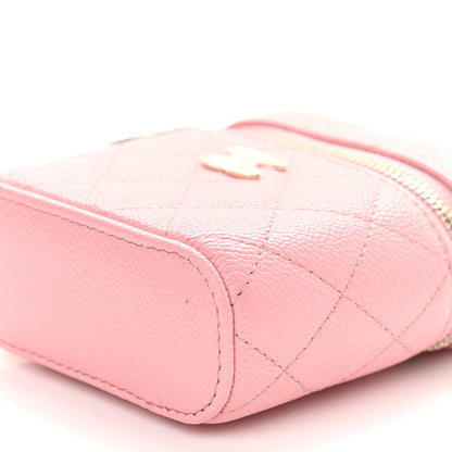 Chanel Caviar Quilted Small Handle With Care Vanity Case With Chain Pink 8 of 9