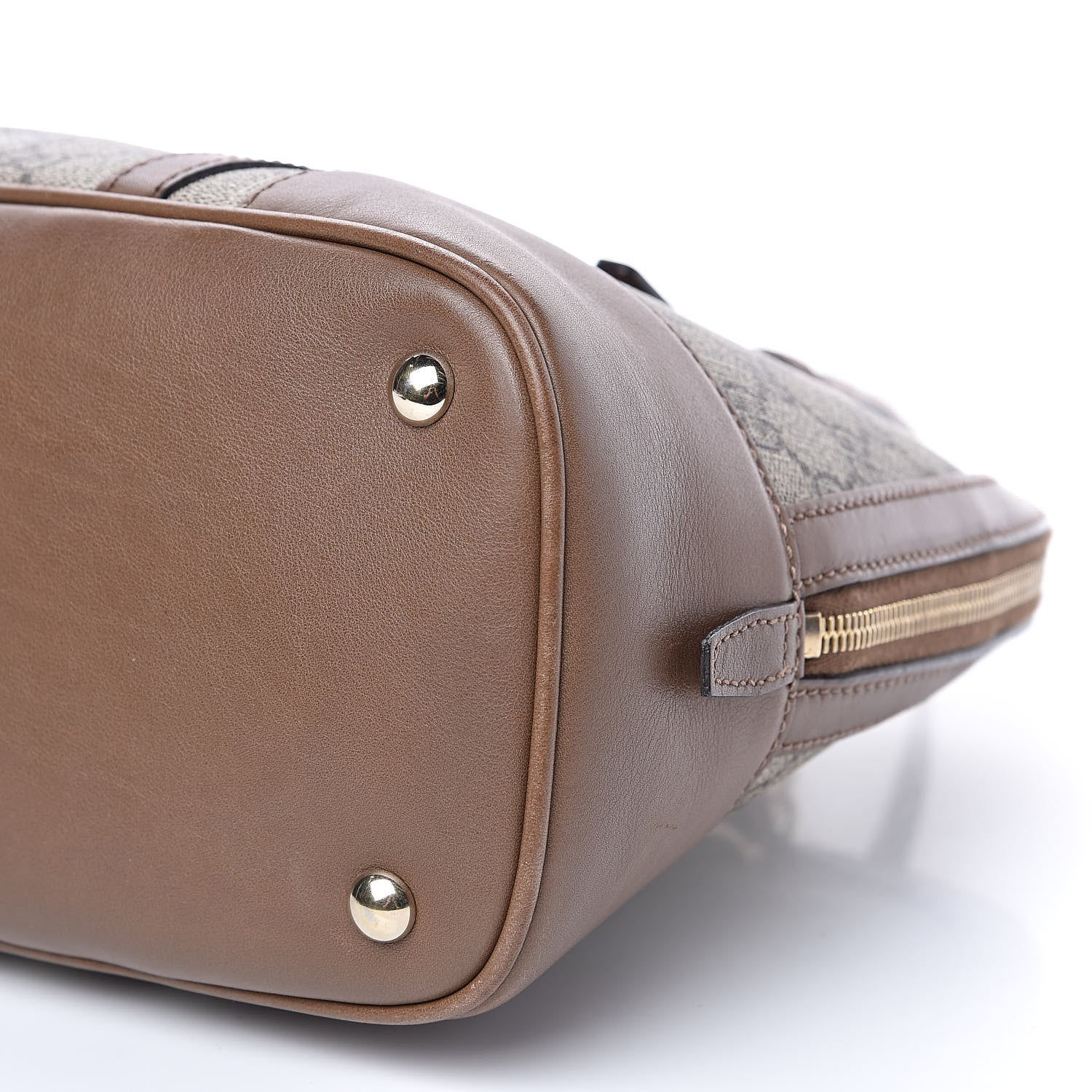 Gucci GG Supreme Monogram Margaux Calfskin Small Nice Top Handle Dome Bag Beige Ebony Acero 11 of 12
