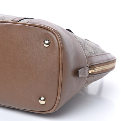 Gucci GG Supreme Monogram Margaux Calfskin Small Nice Top Handle Dome Bag Beige Ebony Acero 11 of 12