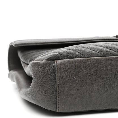 Saint Laurent Calfskin Matelasse Chevron Monogram Large College Satchel Light Coal 9 of 10