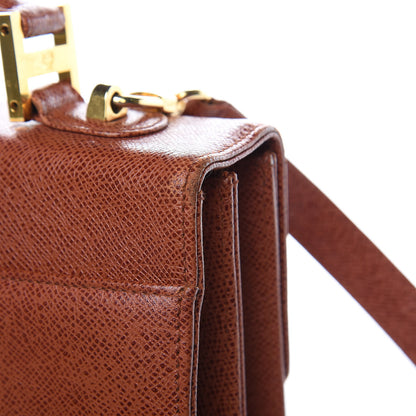 MCM Grained Calfskin Satchel Cognac 8 of 14