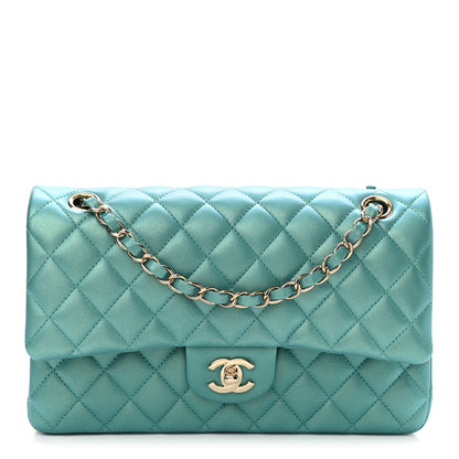 Chanel Iridescent Calfskin Quilted Medium Double Flap Green 1 of 11
