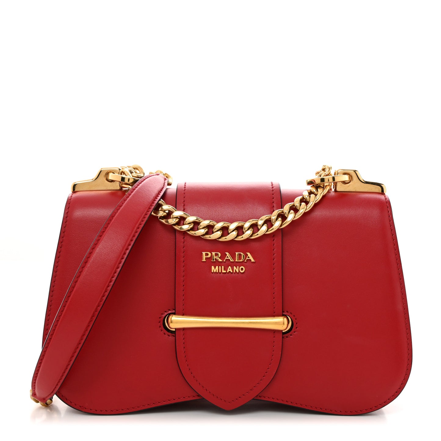 City Calfskin Sidonie Small Chain Crossbody Bag Rosso
