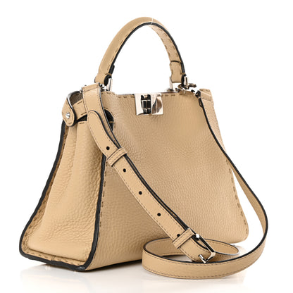 Fendi Cuoio Romano Selleria Medium Peekaboo Iconic Essentially Satchel Paglia Latte Mou 3 of 12