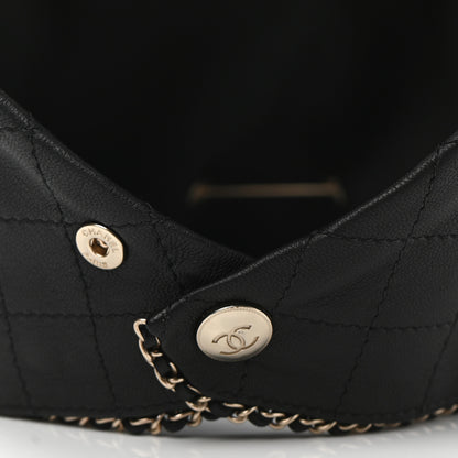 Chanel Lambskin Calfskin Chain CC Bandana Black Gold 5 of 11