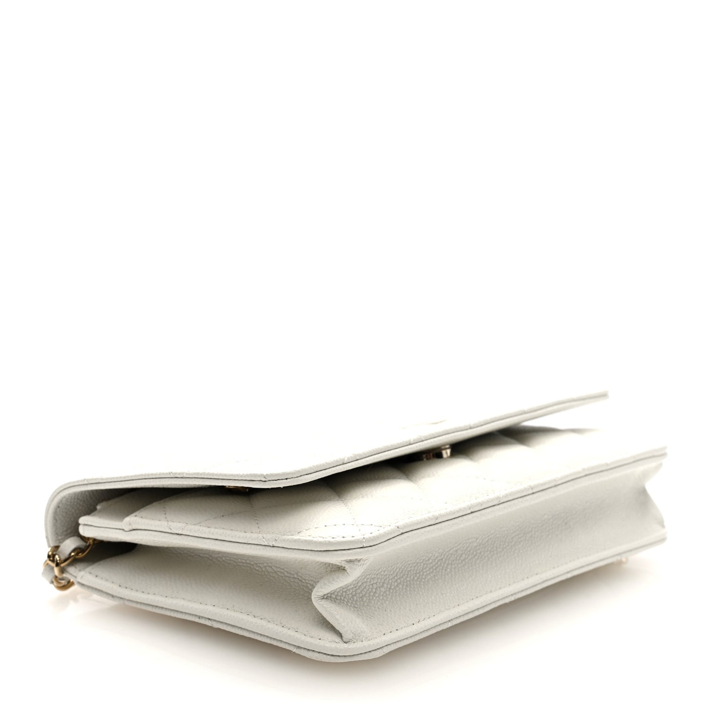 Caviar Quilted Wallet On Chain WOC White