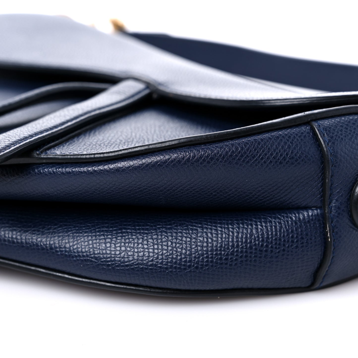 Grained Calfskin Saddle Bag Indigo
