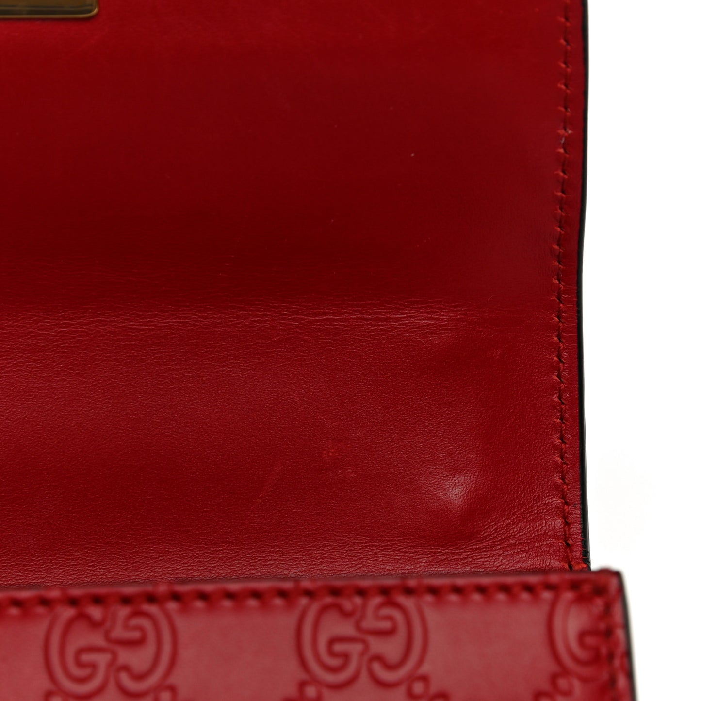 Guccissima Small Padlock Shoulder Bag Hibiscus Red