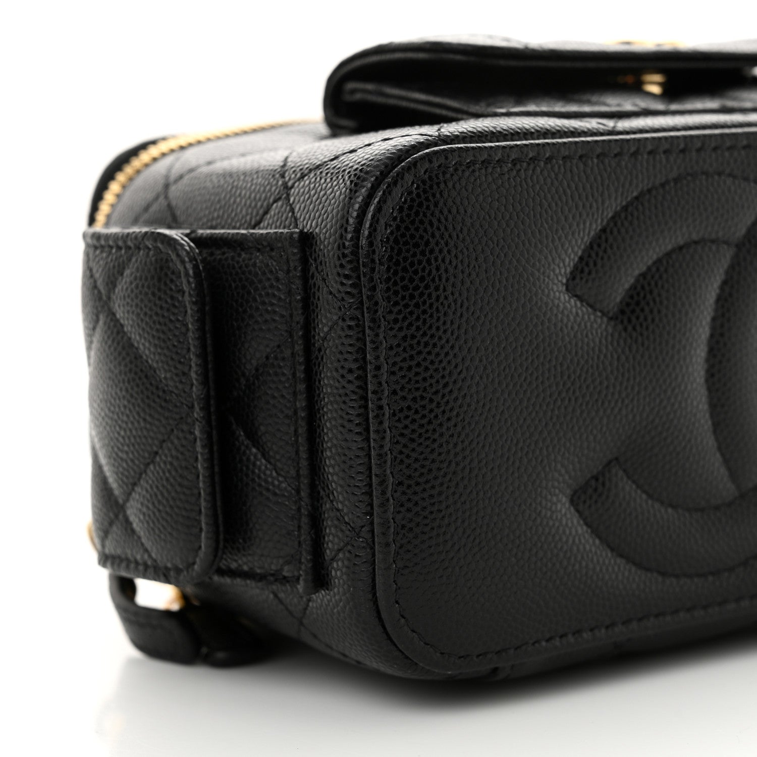 Chanel Caviar Quilted Polly Pocket East West Top Vanity With Chain Black 9 of 11