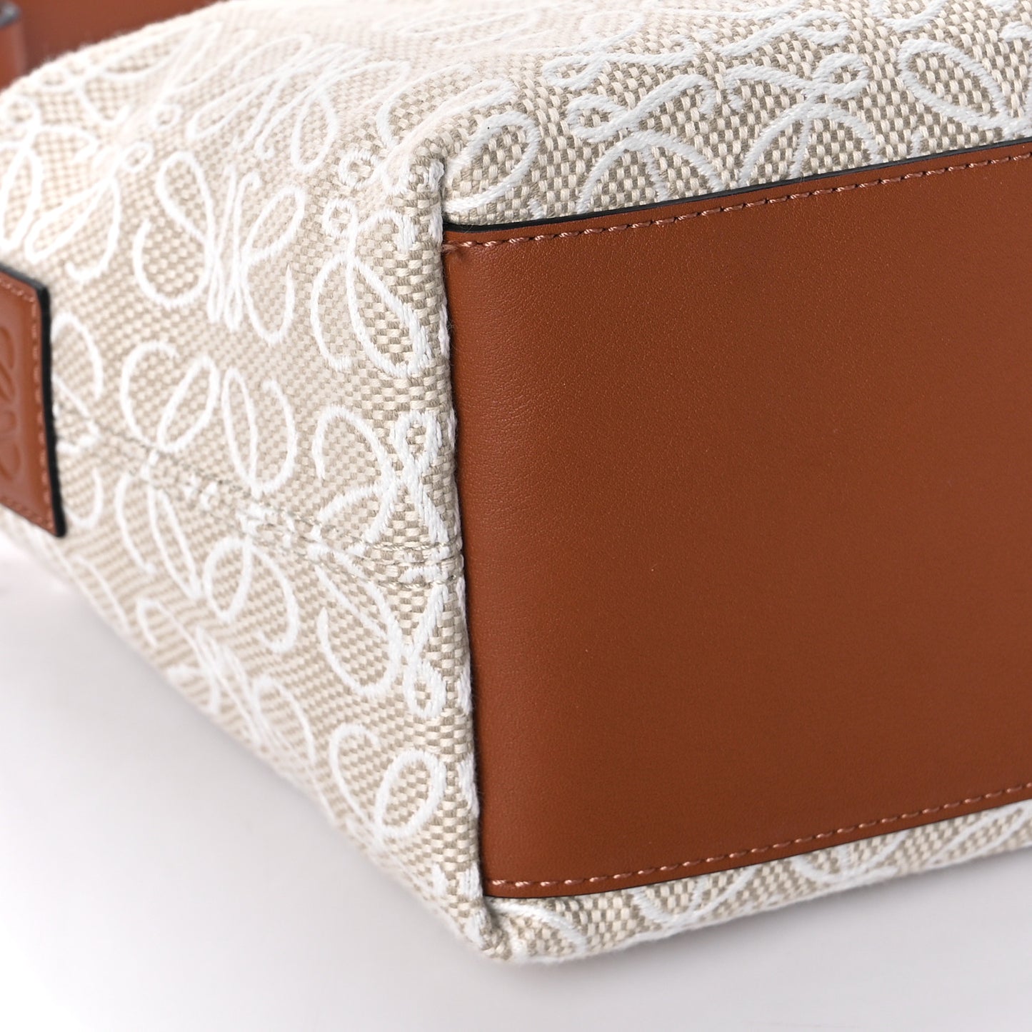 Jacquard Anagram Calfskin Small Cubi Bag Ecru Tan
