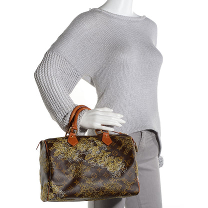 Louis Vuitton Monogram Dentelle Speedy 30 Gold 4 of 7